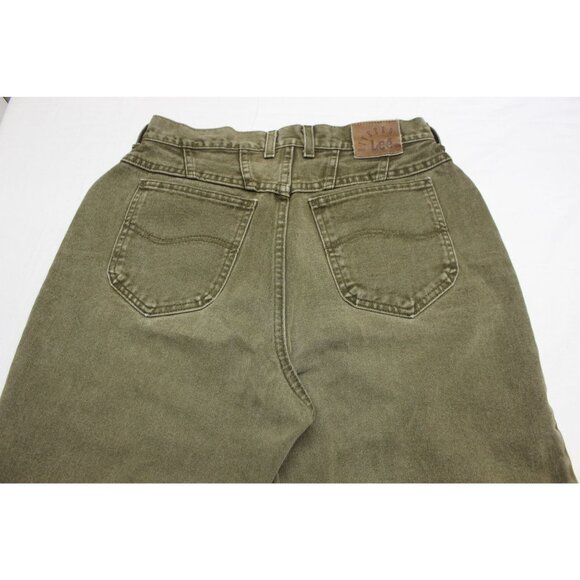 Lee Riveted 90s retro high‎ waist tapered leg denim mom jeans USA made 28 x 28 - Picture 9 of 11